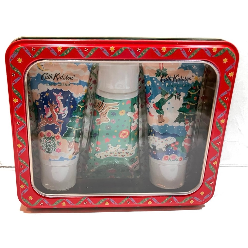 Cath Kidston Holiday Hand Cream Trio in Collectible Tin, NWT